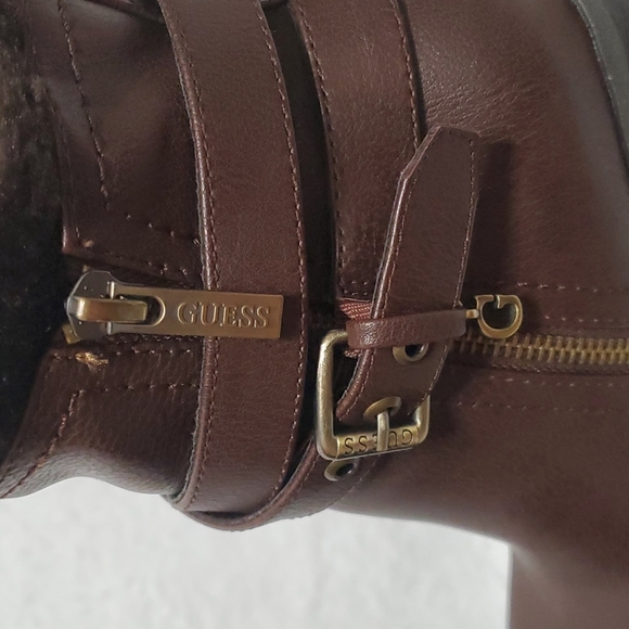 GUESS Dark brown Heeled Ankle Booties 7M (Ss39) - Picture 5 of 10